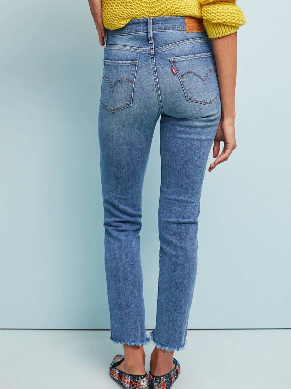 404. Levi's 724 High-rise Straight Cropped Distressed Jeans